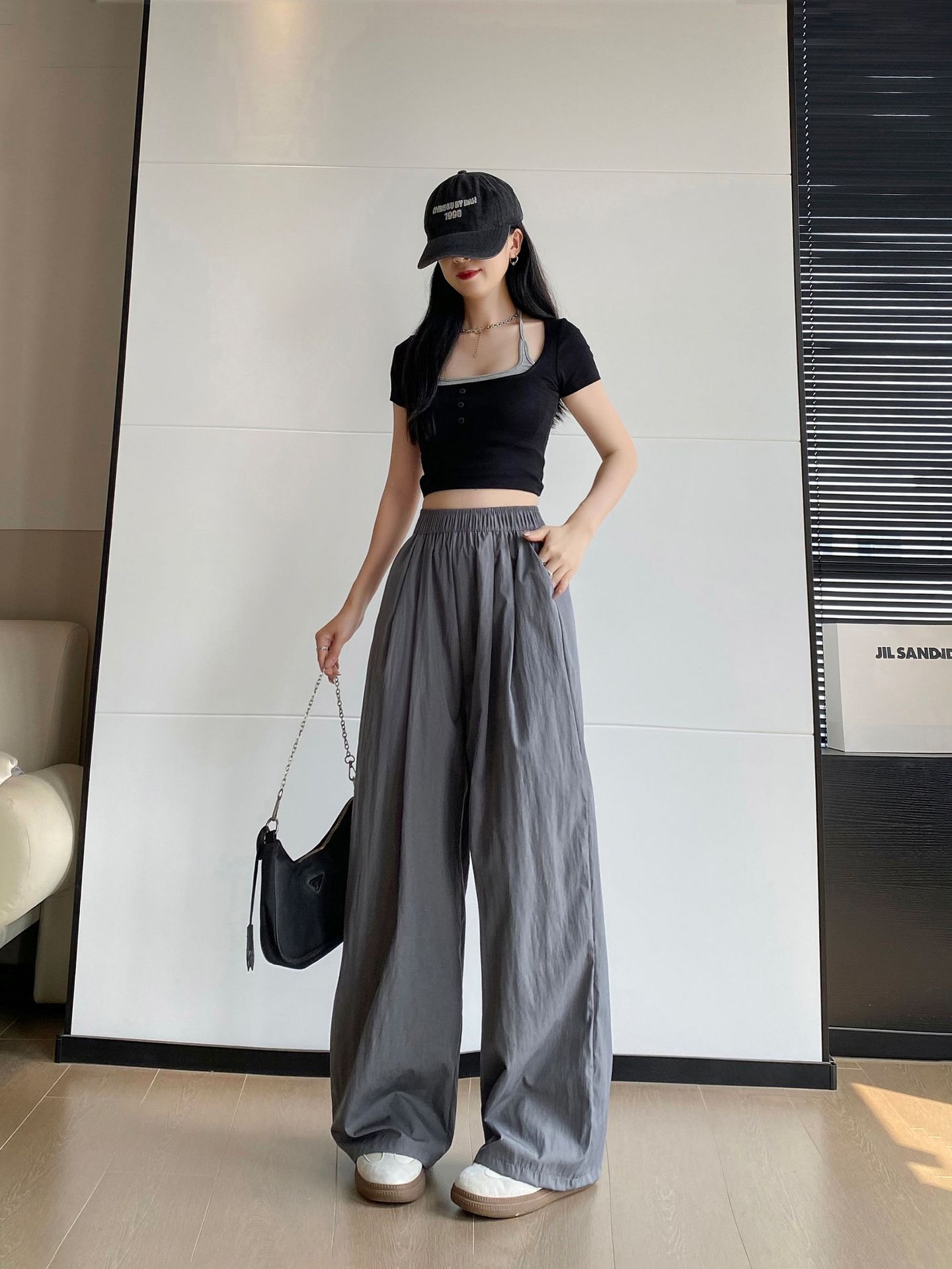 休闲裤女夏季新款高腰裤子显瘦速干大码清凉阔腿裤韩版百搭山本裤详情25