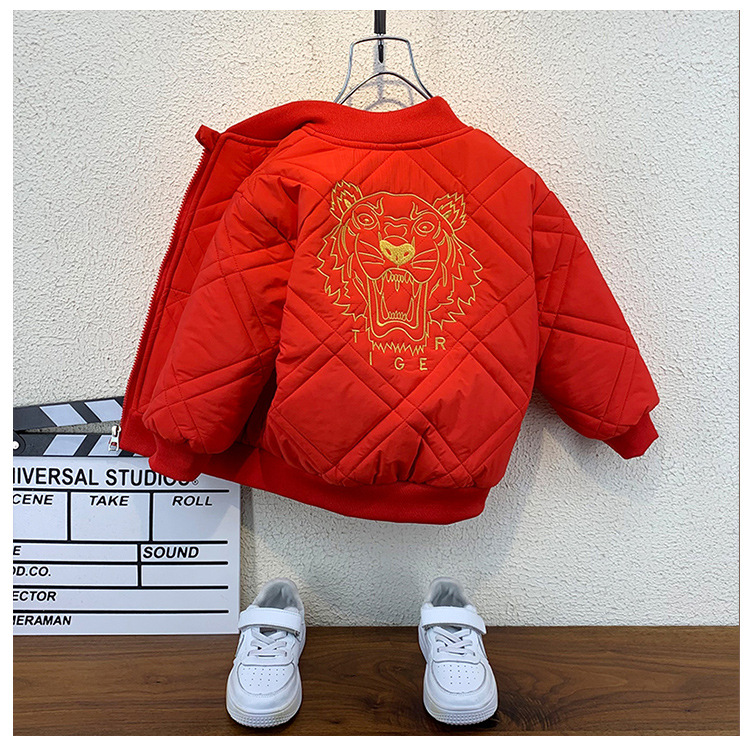 Niños chaquetas ligeras niños guapo otoño 2022 nuevo bebé vestido de béisbol otoño invierno engrosado algodón pic 12