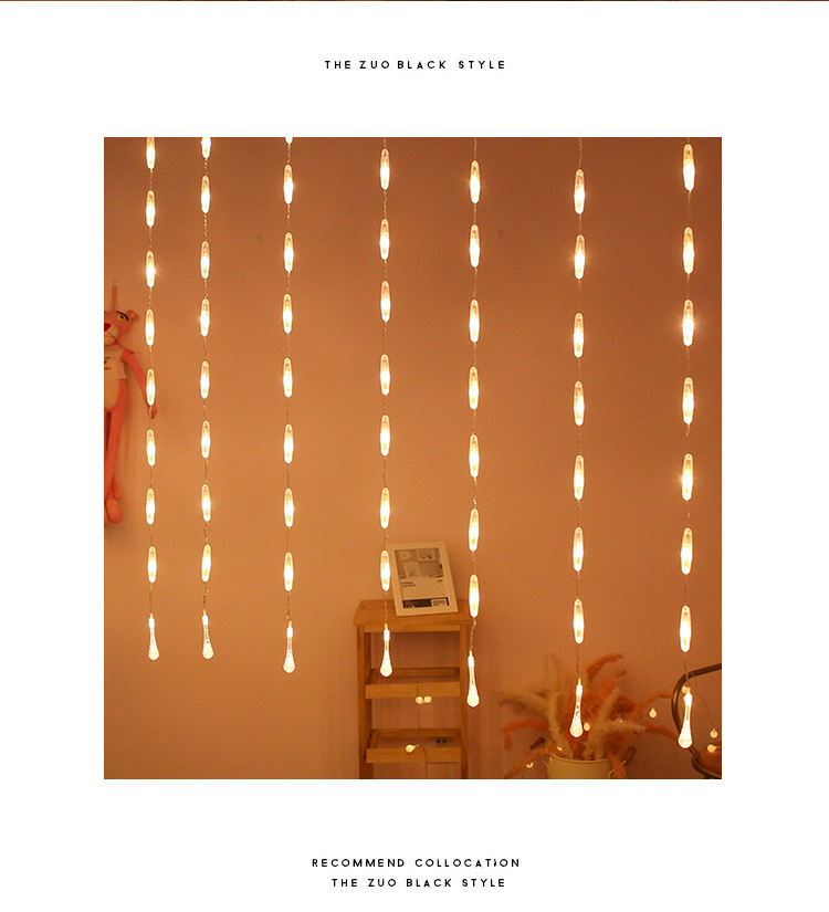 led水滴窗帘灯家居节日装饰灯户外防水冰条灯帐篷线灯装饰详情2