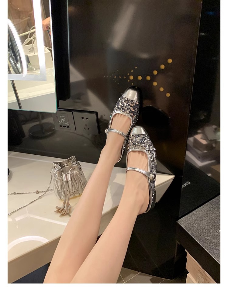 银色玛丽珍鞋亮片芭董舞鞋子真皮女鞋葡萄妈单鞋女2024春款女鞋子详情34