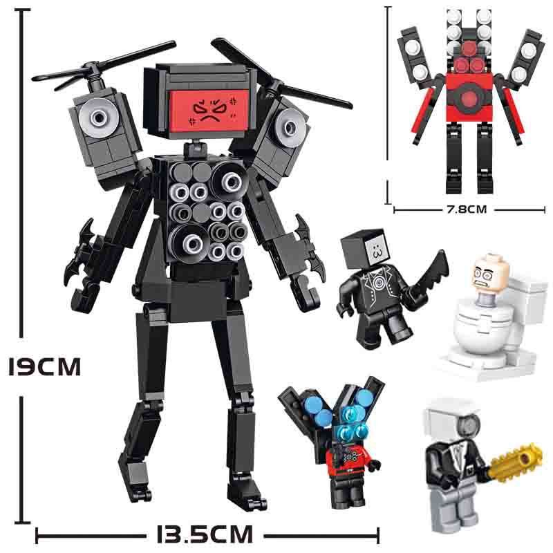 Cross-border compatible lego parodia toilet hombre VS monitor hombre pequeño granular robot puzzle montajes chicos regalos pic 7