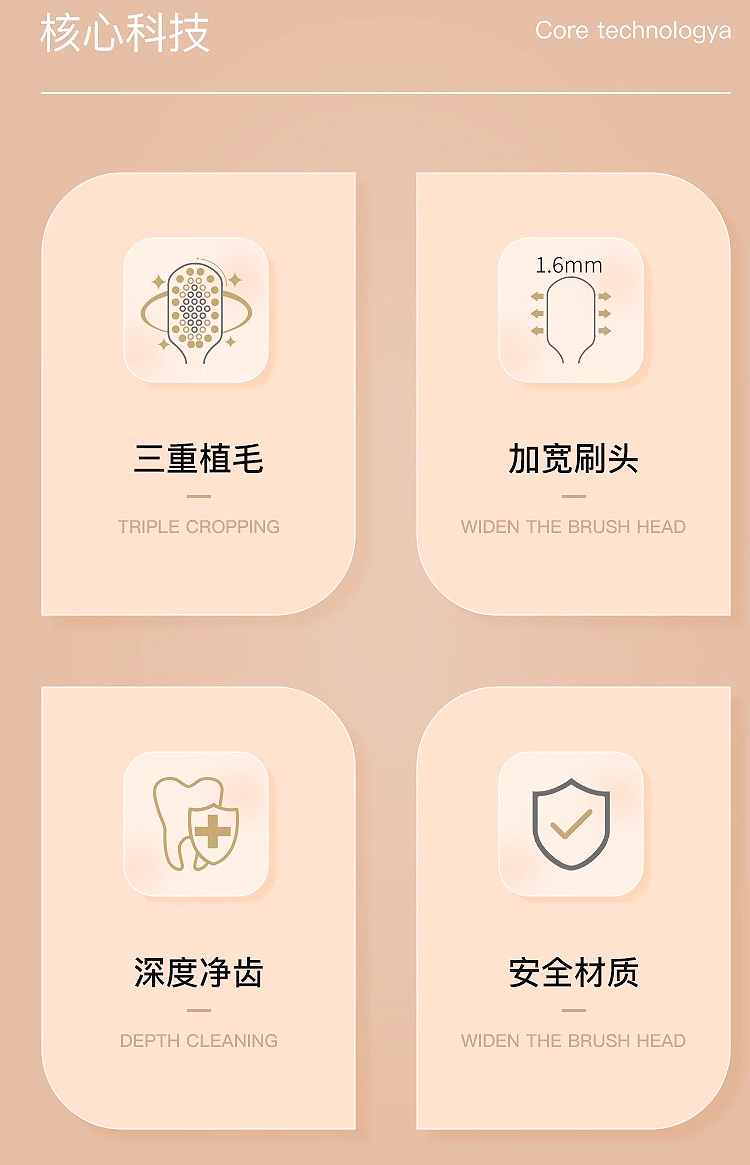 Keno Dopamine 100-hole quick-brush adult wide thin-head toothbrush Soft bristle single individual packaging household toothbrush manufacturer pic 2