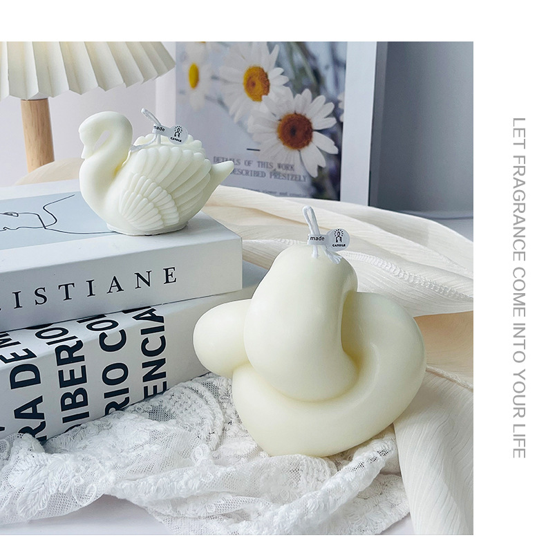 Nordic-style artistic scented candles, atmospheric home decorations, wedding arrangements, cylindrical geometric shapes, white candles pic 11