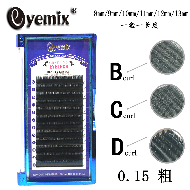 Super thick black hollow flat hair with eyelash extensions, black diamond soft nightclub BCD roll, 12 rows, 0.15 thick pic 13