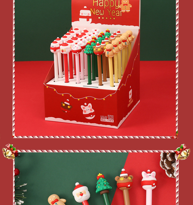 Zongfan Stationery Pen Christmas Festival-shaped pen Cute Cartoon student exam black gel pen factory direct sales pic 11