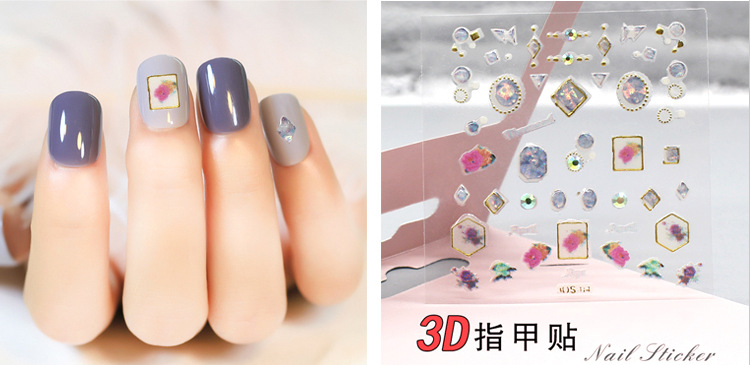 3D nail stickers, nail art stickers, laser stickers, new process, super adhesive back glue process pic 28