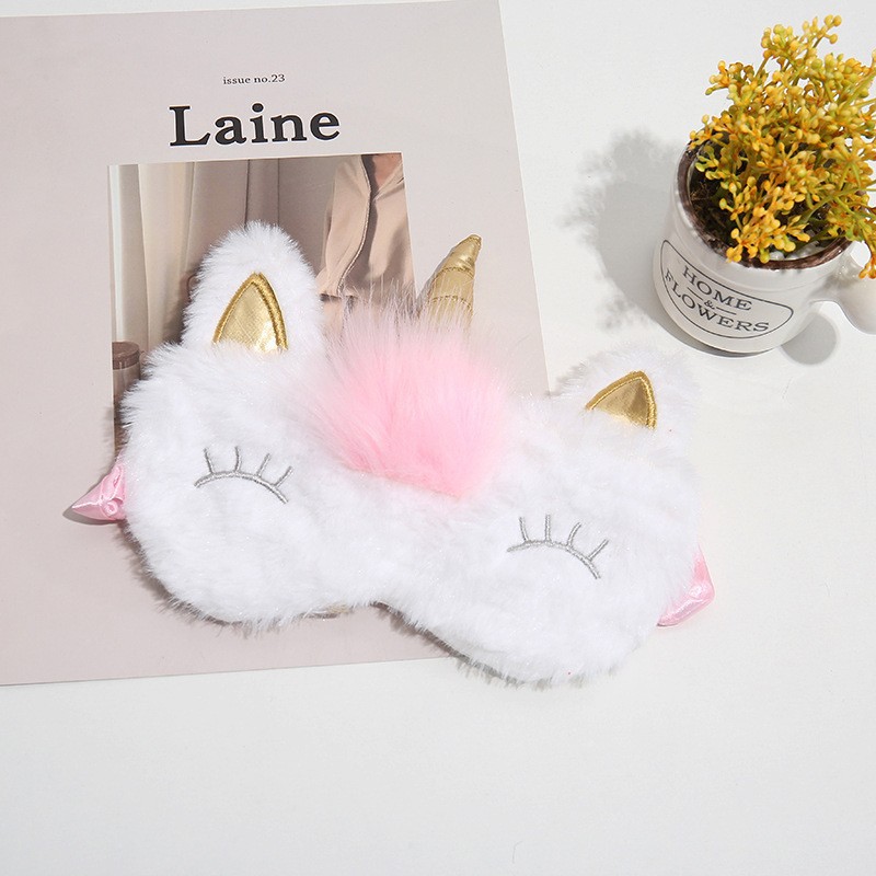 跨境新款卡通可爱毛绒护眼睡眠眼罩萌猫创意动漫设计冰敷眼罩批发详情17