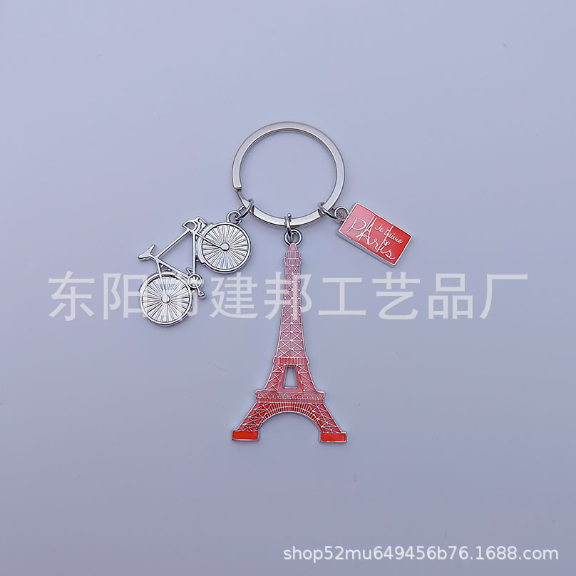 现货欧洲旅游纪念品法国巴黎埃菲尔铁塔凯旋门锌合金挂件钥匙扣详情7