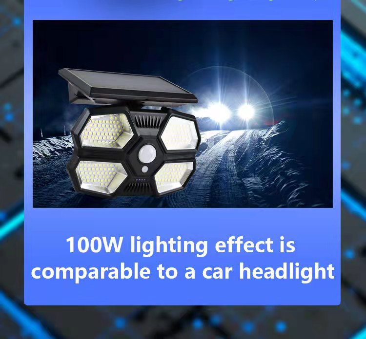 Cross-border new solar human body sensor wall lamp, outdoor split garden lamp 180COB, outdoor fence landscape lamp pic 9