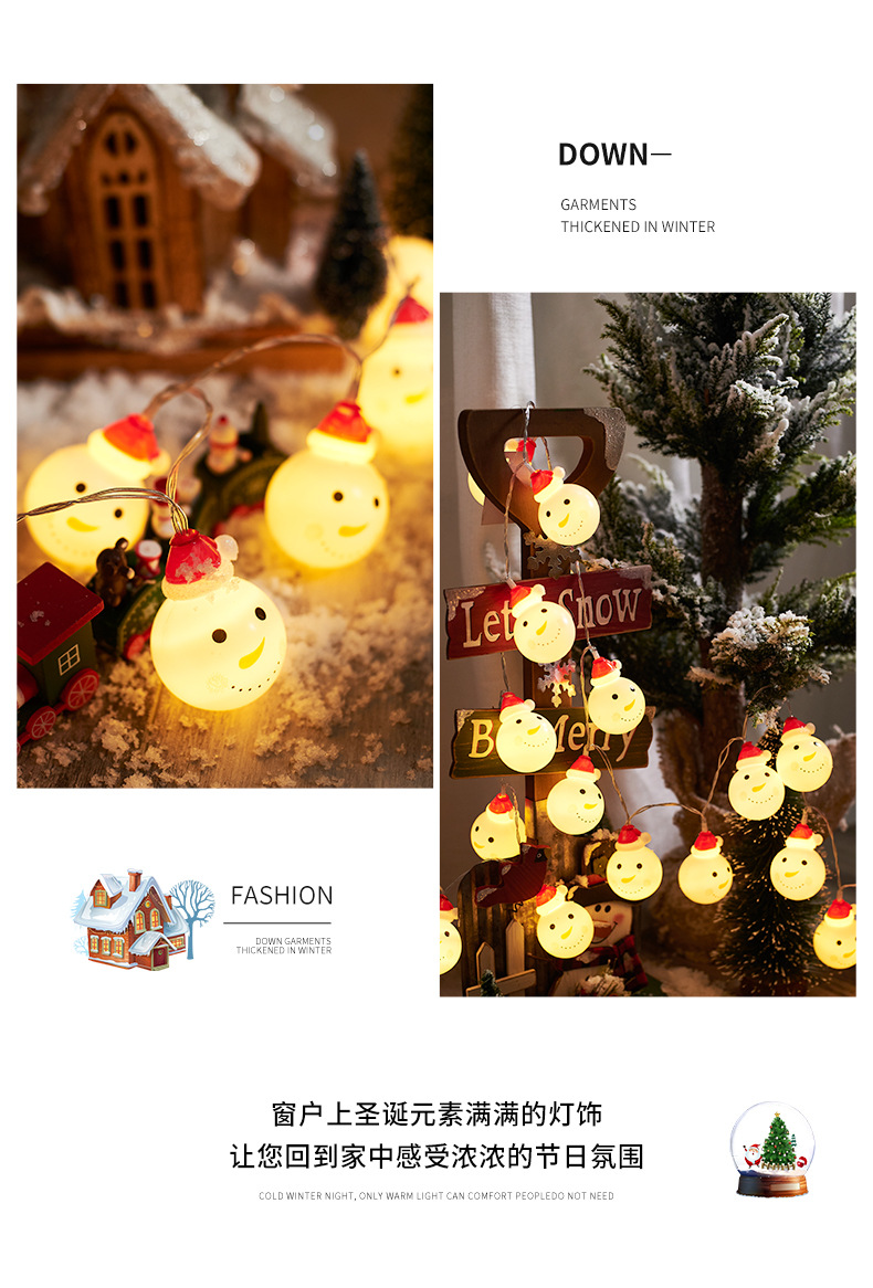 Cross-border best-selling led Christmas snowman light string, Santa Claus festival small colorful lights, girlish heart decoration string lights pic 7