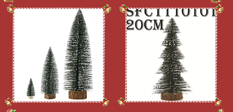 Mini snow-added Christmas tree, Christmas decoration, artificial wood base table, Christmas pine needle tree, Shengfa Factory direct supply pic 47