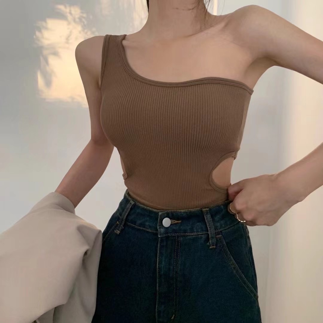 2021新款性感辣妹无痕斜肩抹胸一体固定杯百搭打底外穿裹胸美背女详情28