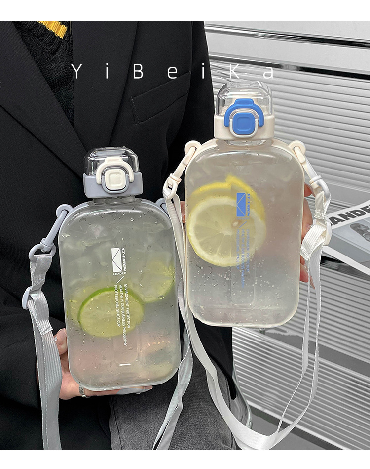 时尚简约大容量水杯创意方形运动健身杯子高颜值网红塑料水杯批发详情5