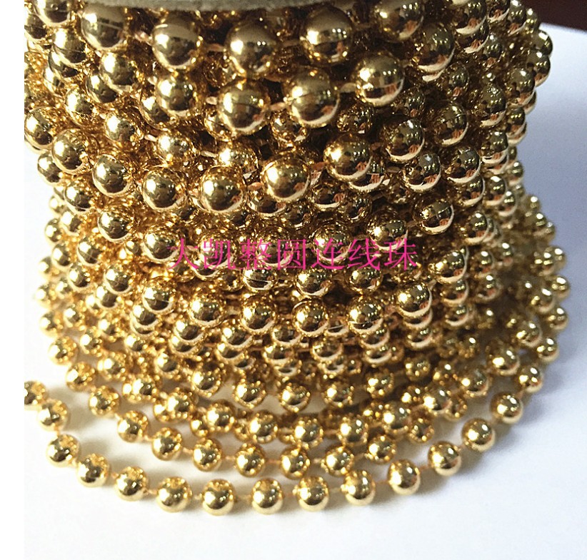 ABS imitation pearl round connected beads with gold and silver plating DIY handmade clothing, phone cases, wedding jewelry accessories pic 4