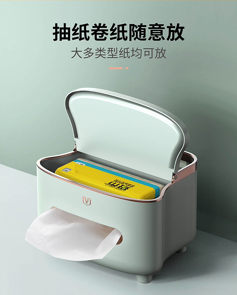 Weijian 6255 Tissue box, Nordic plastic living room desktop tissue storage box, multi-functional tissue box, household wholesale pic 8