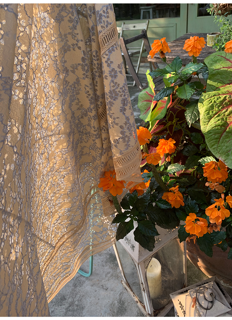 XIAOLI夜幕蕾丝A字V领吊带碎花连衣裙新款法式小众长裙子女夏详情30