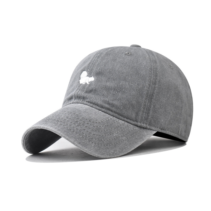 跨境纯棉水洗做旧可爱小松鼠绣花棒球帽男女户外四季款鸭舌帽详情9