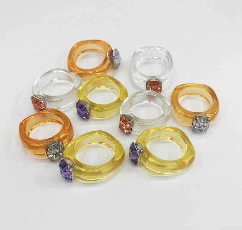 厂家直销树脂压克力戒指复古树脂戒指就80后回忆戒指的不规则戒指详情3