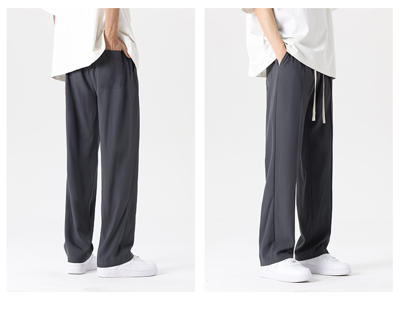 冰丝裤子男夏季薄款宽松直筒垂感西裤男生速干运动裤阔腿休闲长裤详情15