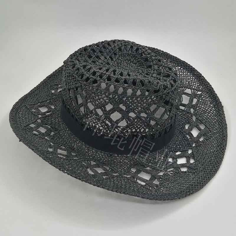 2023 New style denim hat for women, hollowed-out and foldable papyrus, Western denim hat, European and American cross-border trade straw hat pic 45