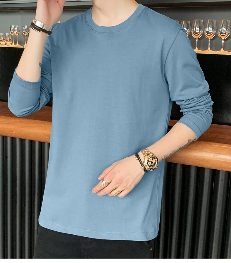 2023打底衫男士圆领套头时尚卫衣男生上衣韩版长袖T恤百搭简约男详情28