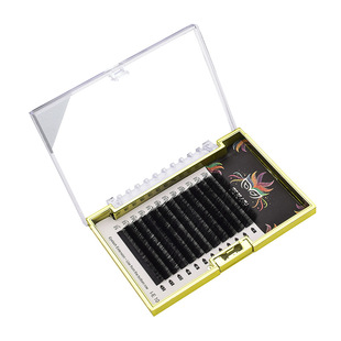 Korean eyelash extensions, soft eyelash implants, 12 rows of straight curly hair, 0.10 thickness, available in black or brown pic 11