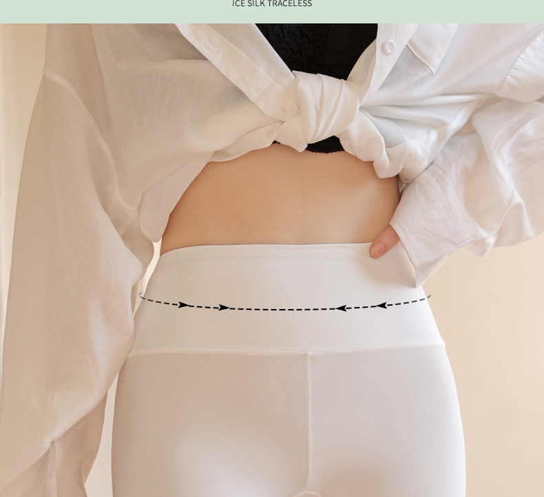 冰丝无痕防走光高腰安全裤女夏季提臀芭比打底裤三分平角保险短裤详情5