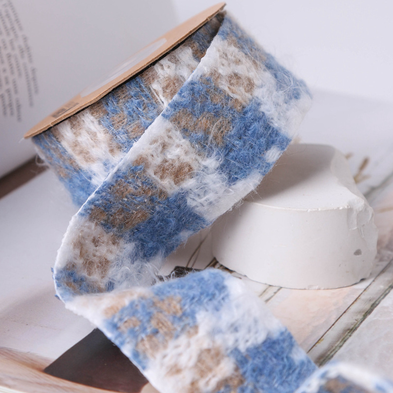 Autumn and winter collection: Gold and silver scallion large check linen woven tape, DIY bow hair accessory, flower gift packaging, clothes and accessories pic 22