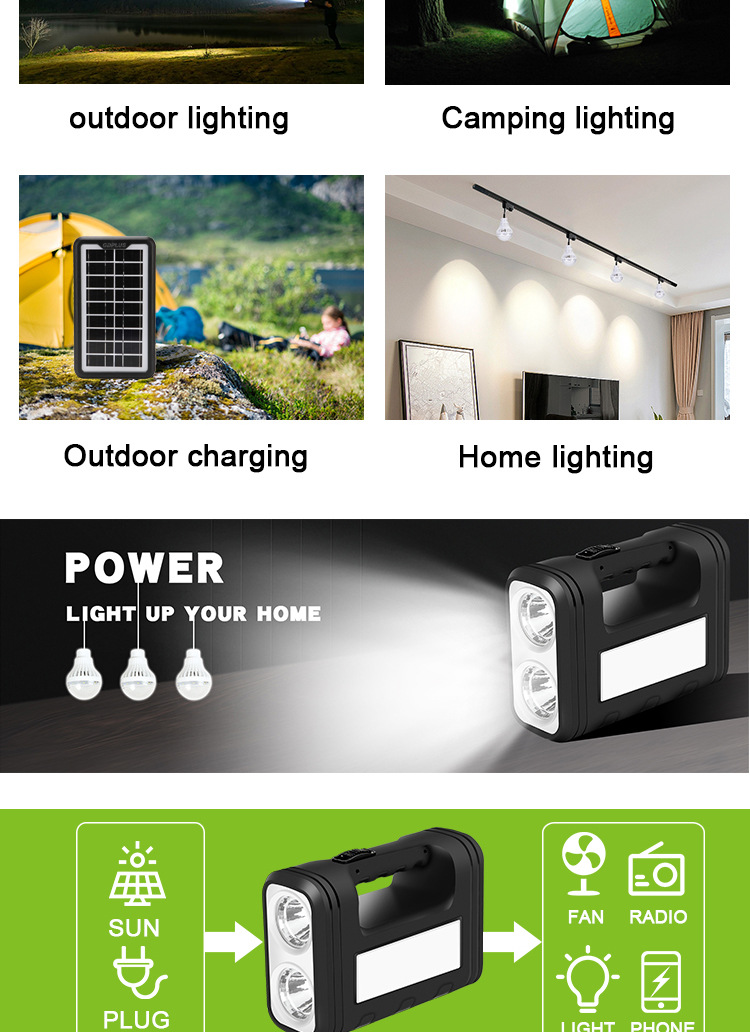 Outdoor portable multi-functional Bluetooth radio MP3 solar emergency light usb mobile phone charging courtyard system light pic 18