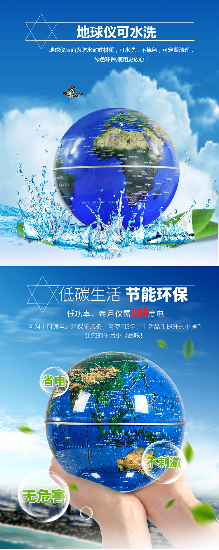磁悬浮3寸发光月球灯创意家居摆件黑科技生日礼品工艺品可做LOGO详情7