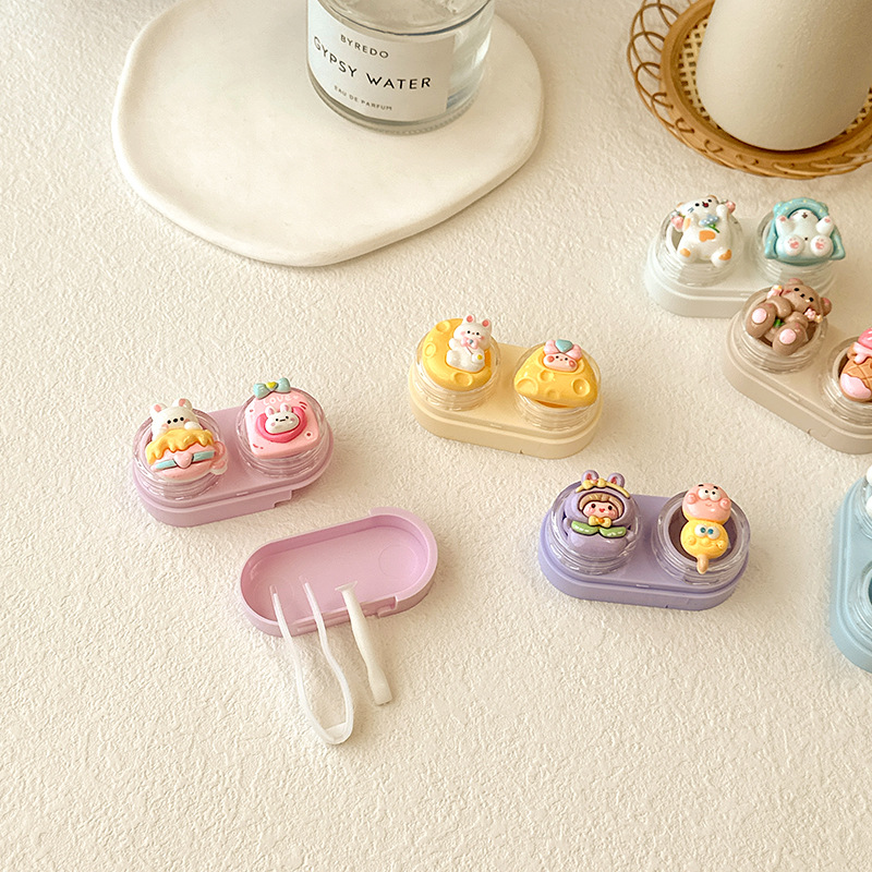 One-piece drawer-type contact lens case, beauty contact lens companion box, cute care box, compact and portable CT35 pic 18