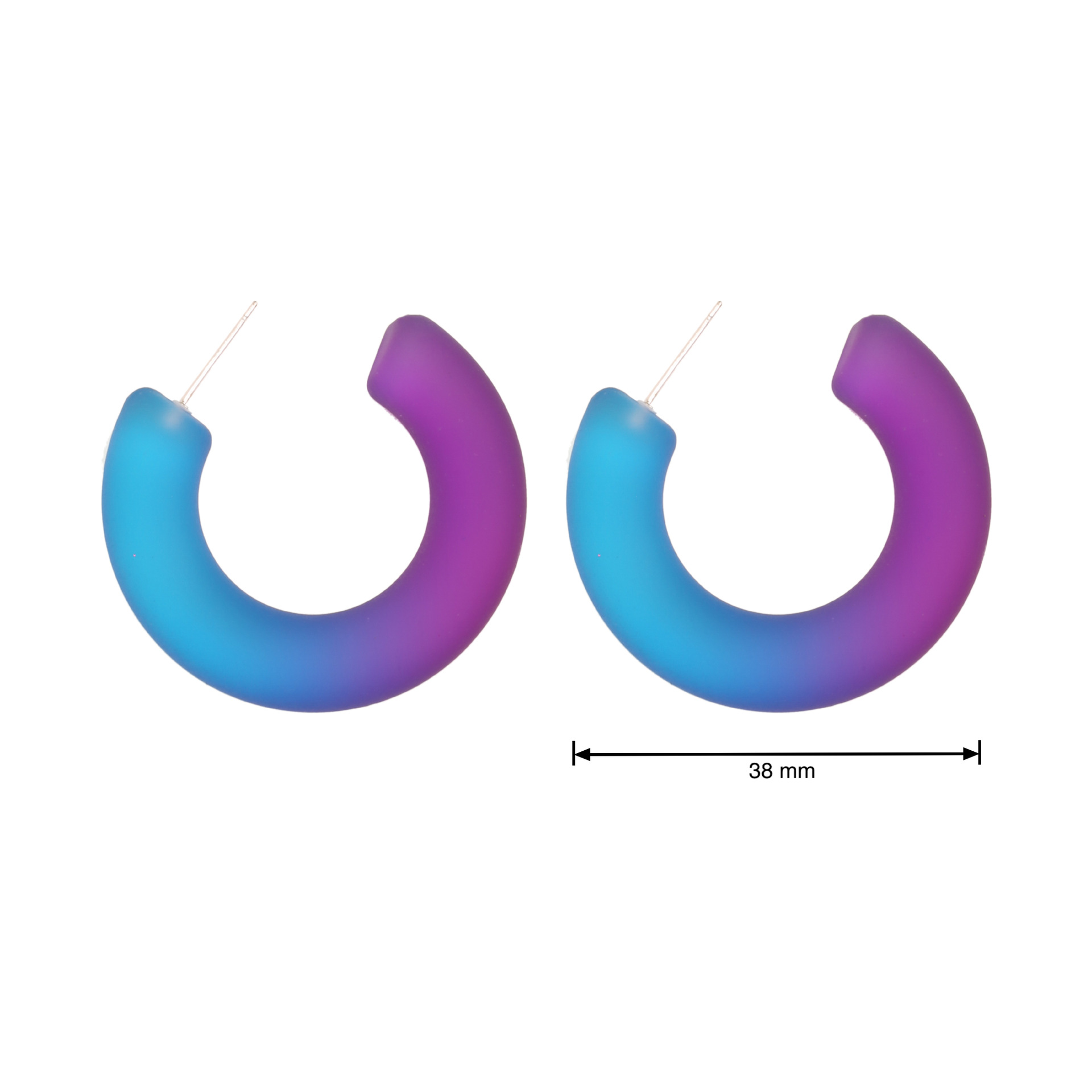 Korean-style simple and fresh gradient jelly color resin earrings, versatile and creative C-shaped semi-circular stud earrings for women pic 2