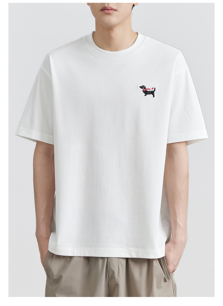 速干冰丝棉 圆领丝光刺绣凉感短袖t恤男2024夏季新款潮半袖体恤衫详情22