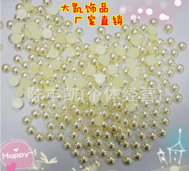 ABS imitation pearl semi-circle, silver-gray semi-circle, diy jewelry accessories, semi-circle resin accessories, semi-circle flat-bottomed pearls pic 8