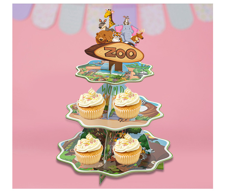 Paper creative multi-layer paper cake rack, foldable disc, disposable baking rack, party decoration pic 8