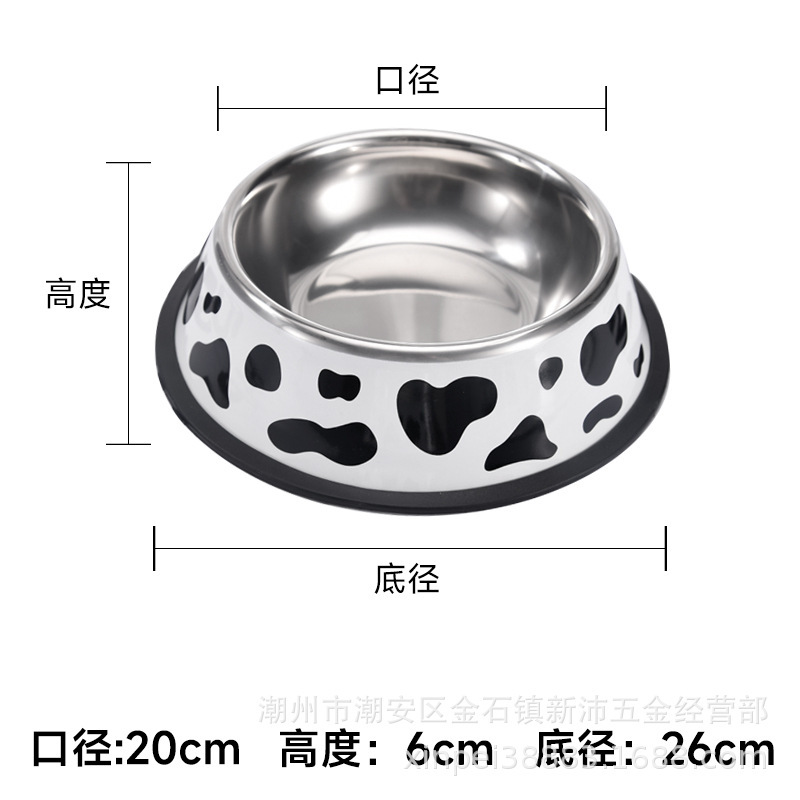 Wholesale cartoon cat drinking bowls, anti-drop and anti-slip dog food bowls, and various specifications of stainless steel dog bowls for foreign trade pic 4