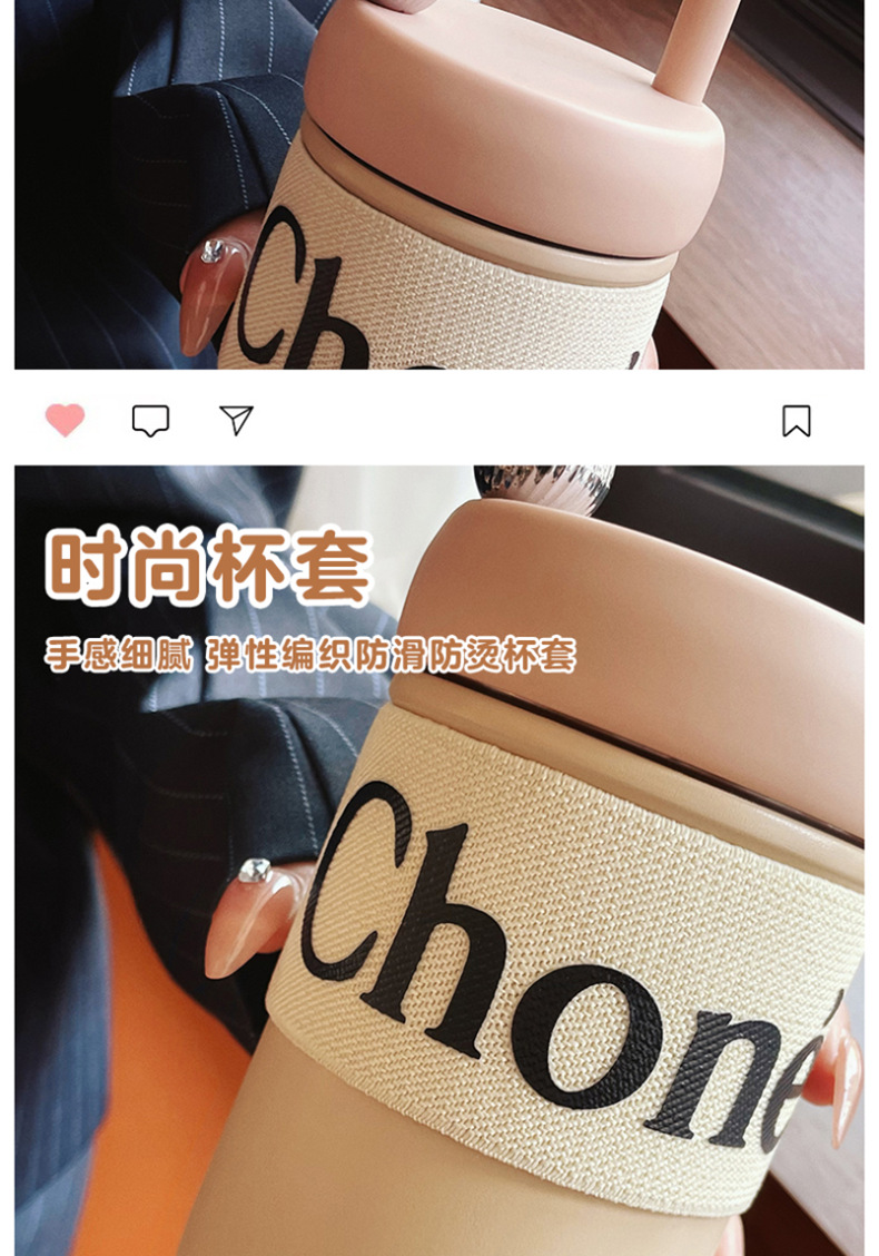 新款小香风保温杯法式高级女生随手杯直饮便携双层不锈钢杯子礼品详情10