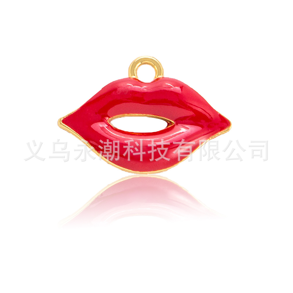 Yiwu Accessories Alloy DIY accessories Spring and Summer bestsellers Red lip earrings, earrings, necklaces, pendants, niche design styles pic 5