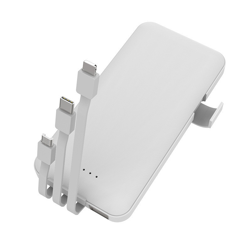 Ultra-thin portable power bank with built-in cable, 10000mAh power bank with stand, gift power bank pic 7