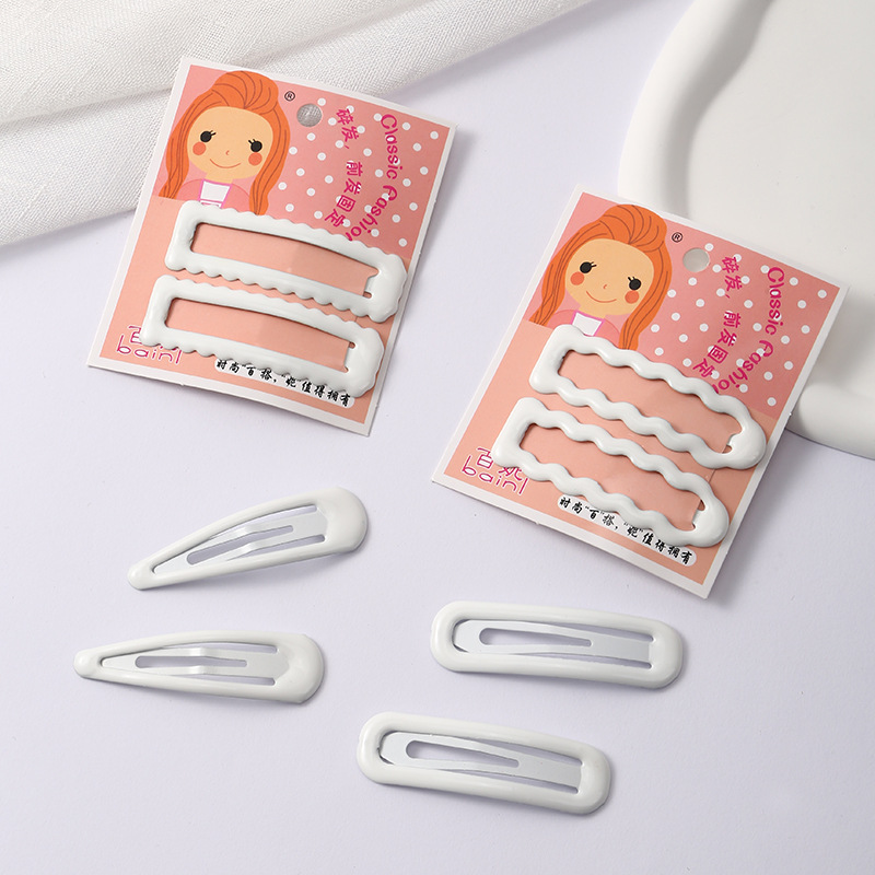 现货新款白色发夹清新甜护士夹刘海发饰bb夹一字夹多款配饰批发详情2