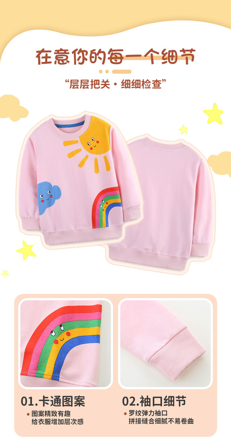 24秋季新品女童卫衣欧美风格针织棉卡通印花圆领儿童运动衫详情36