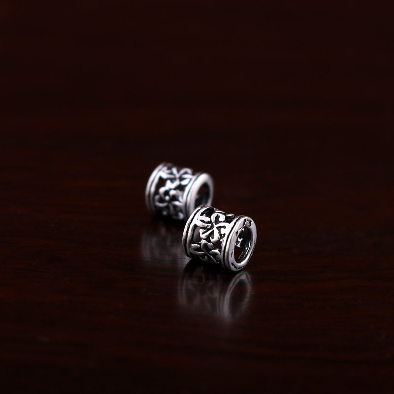 925 sterling silver accessories, 6MM Bauhinia flower bucket beads, small silver jewelry accessories, necklace spacer beads, DIY silver jewelry pic 5