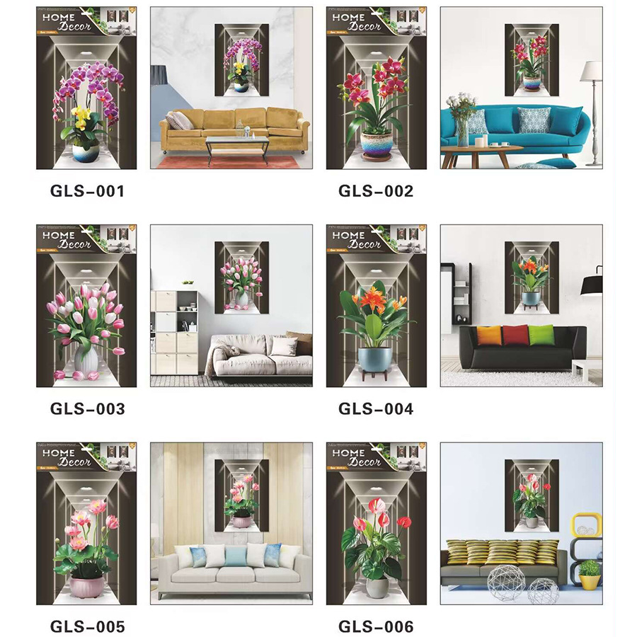 2024新款卧室客厅装饰贴纸立体墙贴层层贴植物花卉贴纸详情4
