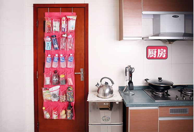 24-compartment rear door shoe storage hanging bag, wall-mounted non-woven fabric shoe transparent travel hanging shoe bag storage bag pic 14