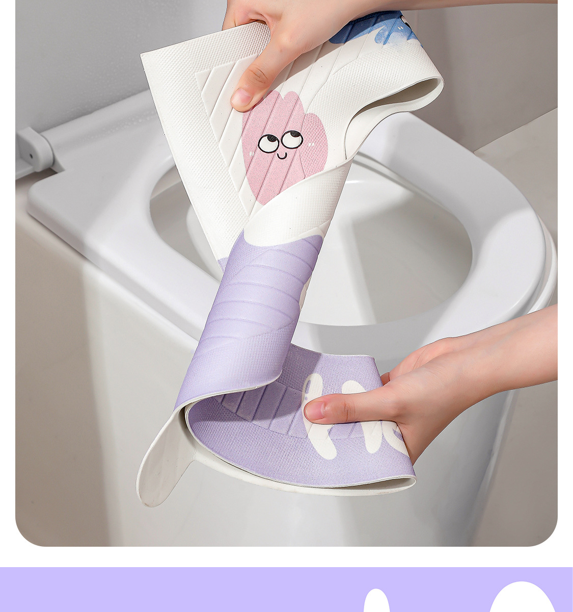 卡通马桶垫四季通用防水EVA耐脏坐便垫免洗可擦粘贴式马桶垫批发详情12