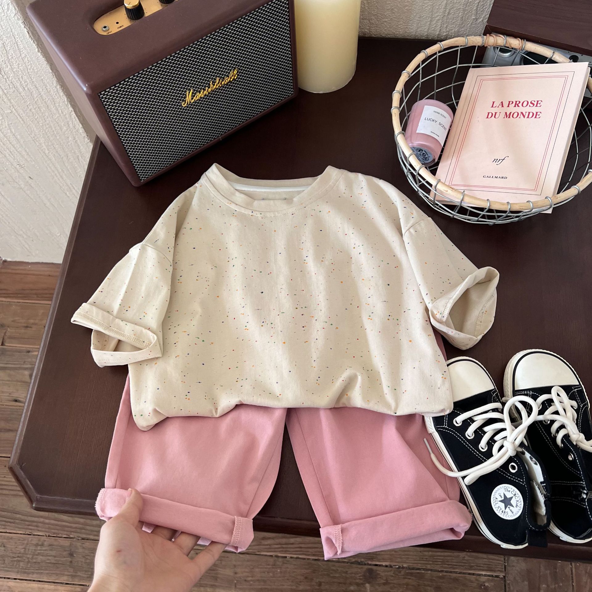 童装短袖2024夏季新款男童可爱涂鸦字母潮流T恤儿童百搭休闲短袖T详情2