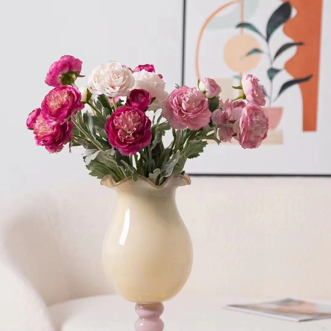 仿真高端3头植绒千姿露莲 洋牡丹仿真花 欧洲风居家客厅装饰假花详情11