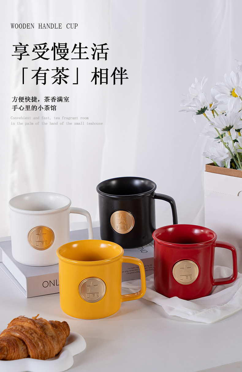Starba-style mugs, copper plates, enamel cups, copper MEDALS, ceramic water cups, customizable logos, cultural and creative opening gifts pic 3