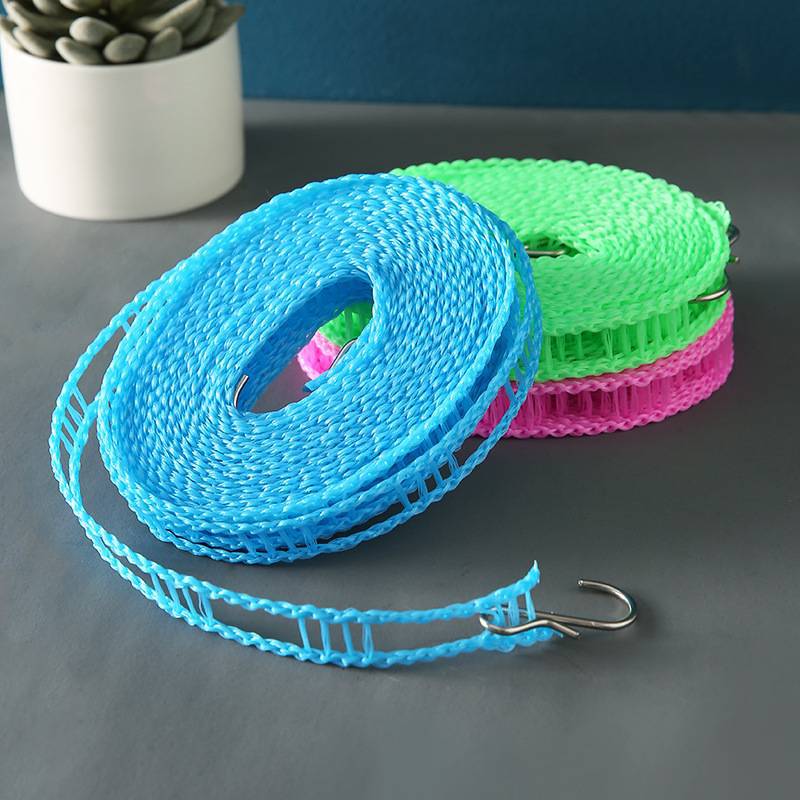 New extended hooked clothes drying rope, 3-meter and 5-meter windproof clothes drying rope, grid-style drying rope, outdoor nylon rope pic 8