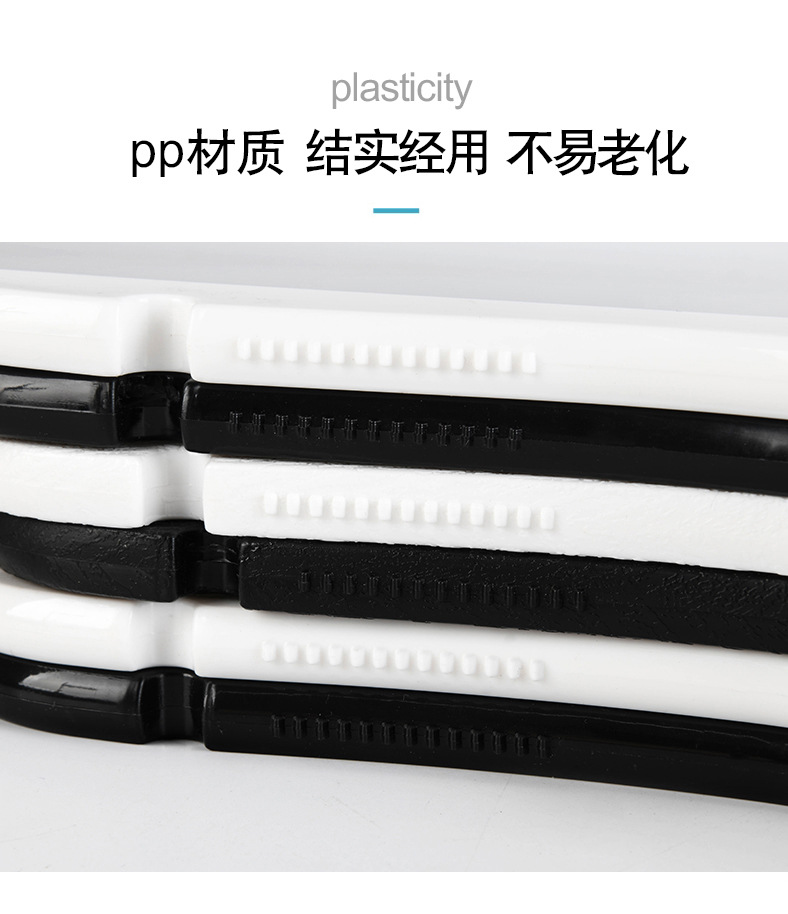 服装店衣架仿木纹防滑塑料无痕衣架夹板黑白色衣挂服装衣挂撑无痕详情4